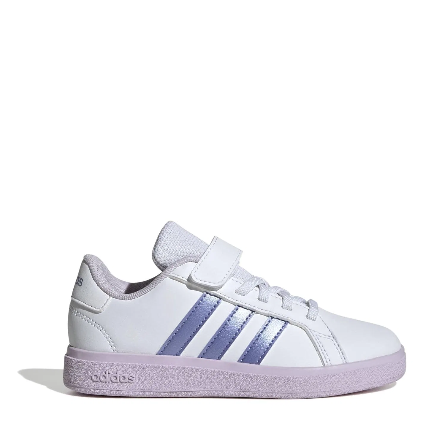 Детские кроссовки для девочек с принтом Grand Court Adidas, White Black