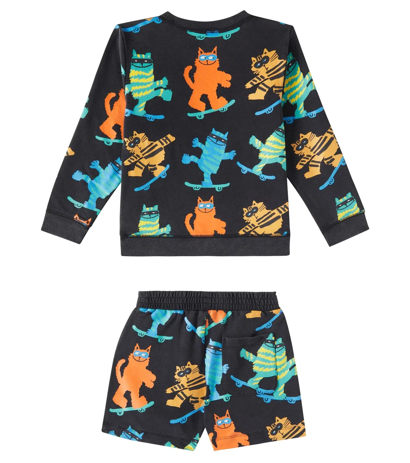 Комплект из свитшота и шорт из флиса на основе хлопка Stella Mccartney Kids, черный — фото 4