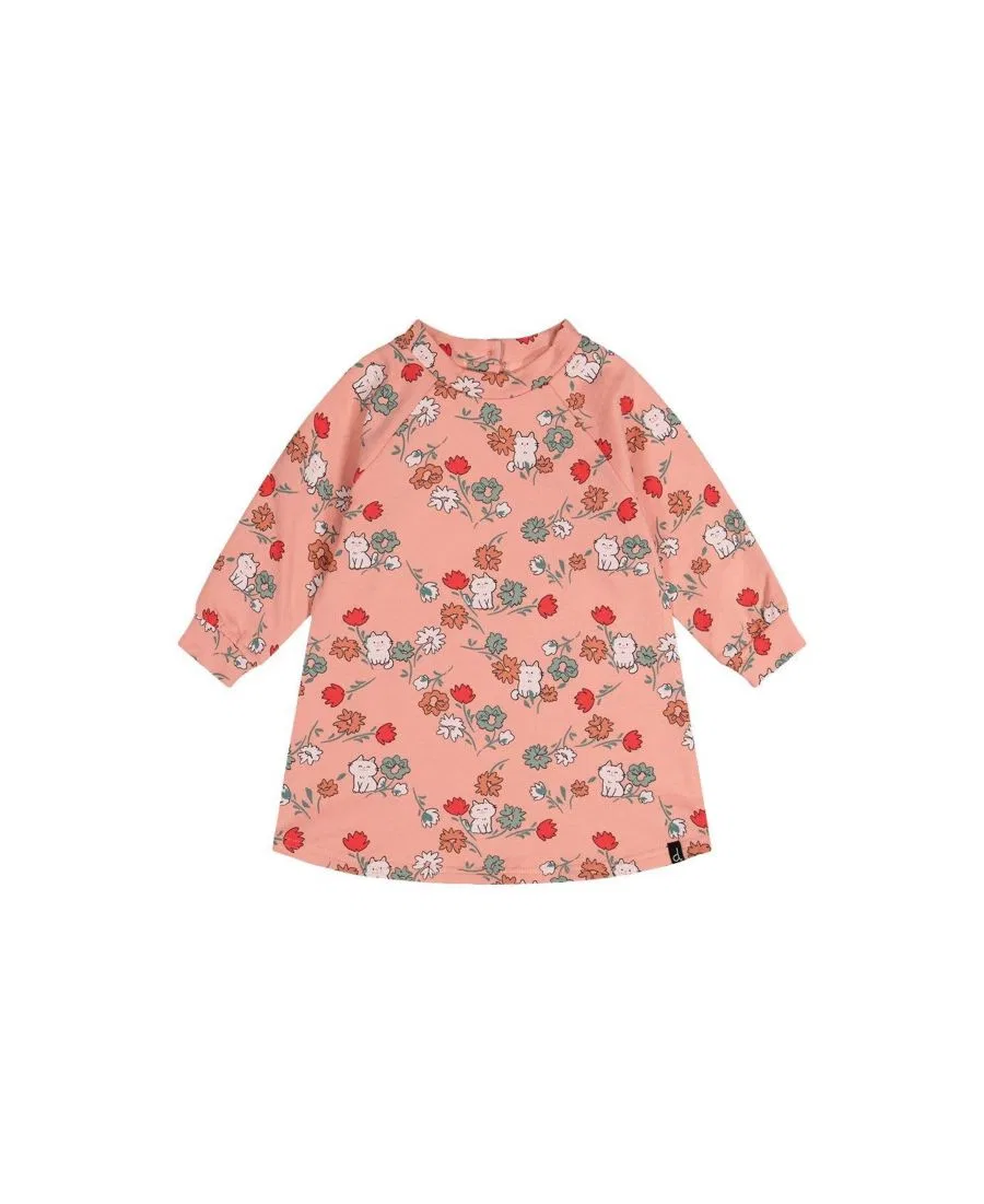 Платье из футера с принтом Cat Print Deux par Deux, Pink Cat Print
