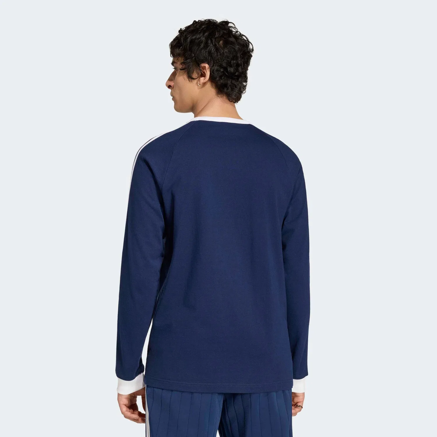 Мужской лонгслив с тремя полосками Adidas Originals, Night Indigo — фото 2