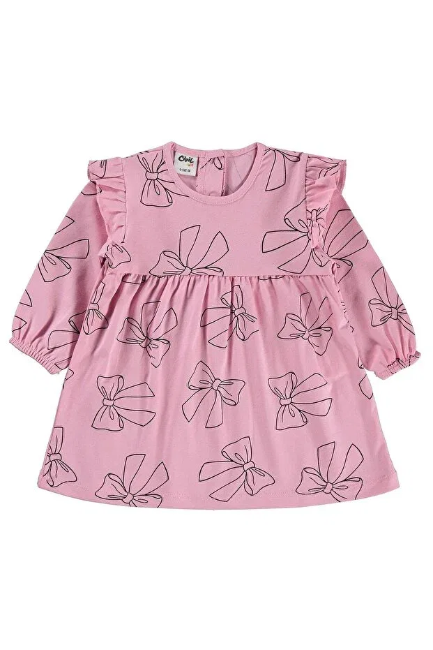Детское платье с длинным рукавом Bow tie 6-18 months jile and dress Civil Baby, Pink