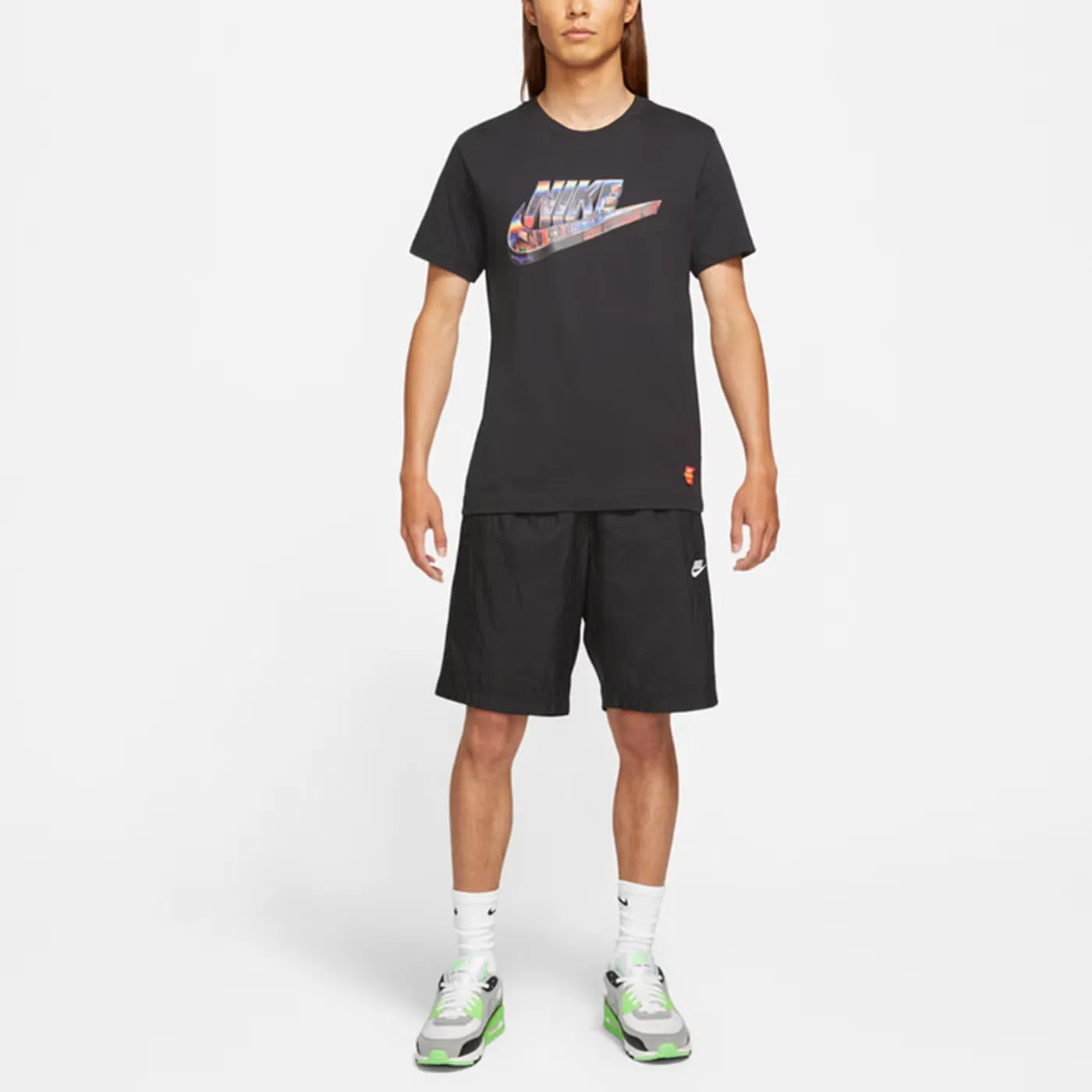 Футболка спортивная с принтом 3D логотипа Nike, черный — фото 3
