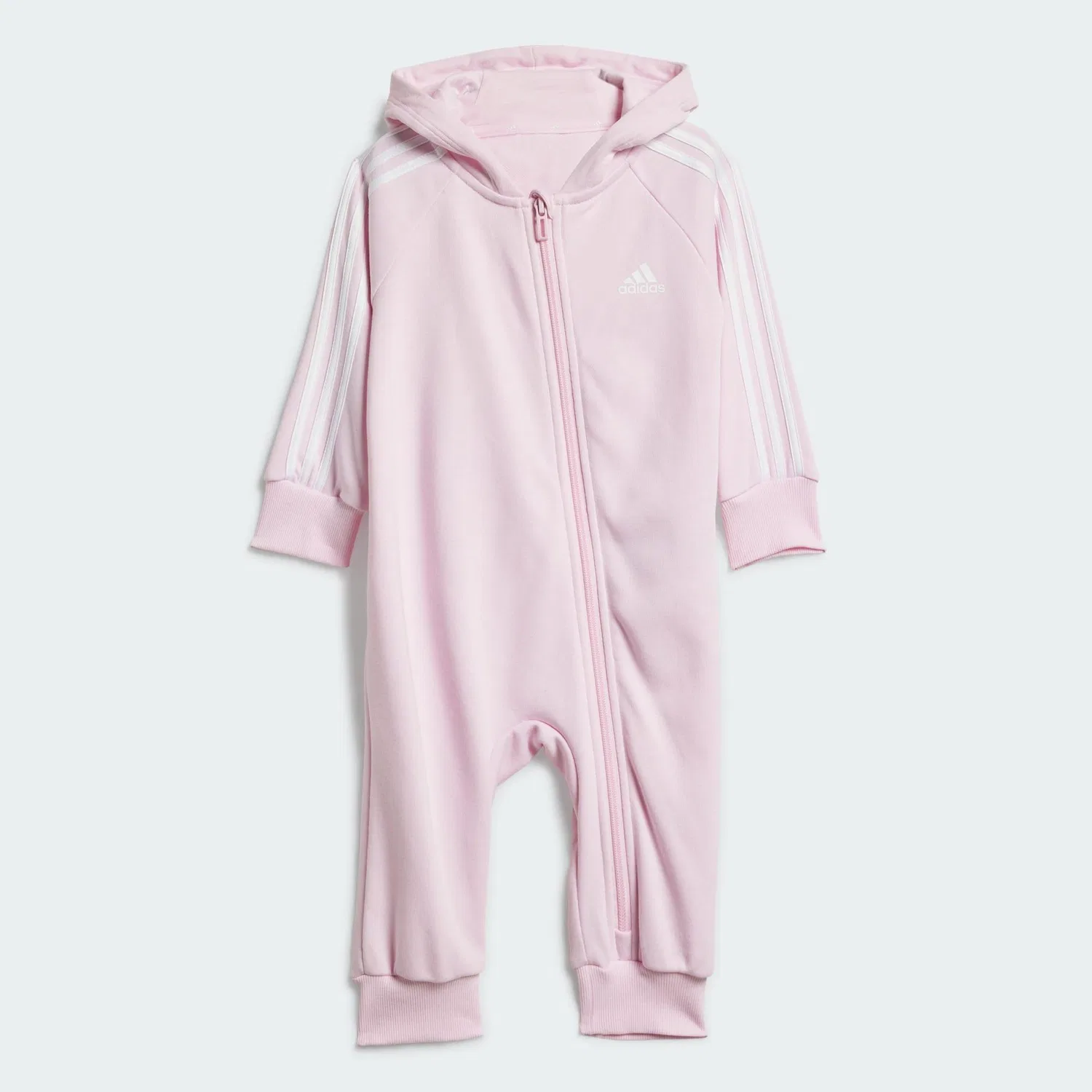Детский комбинезон с капюшоном Essentials 3-Streifen French Terry Adidas, Altrosa Weiss