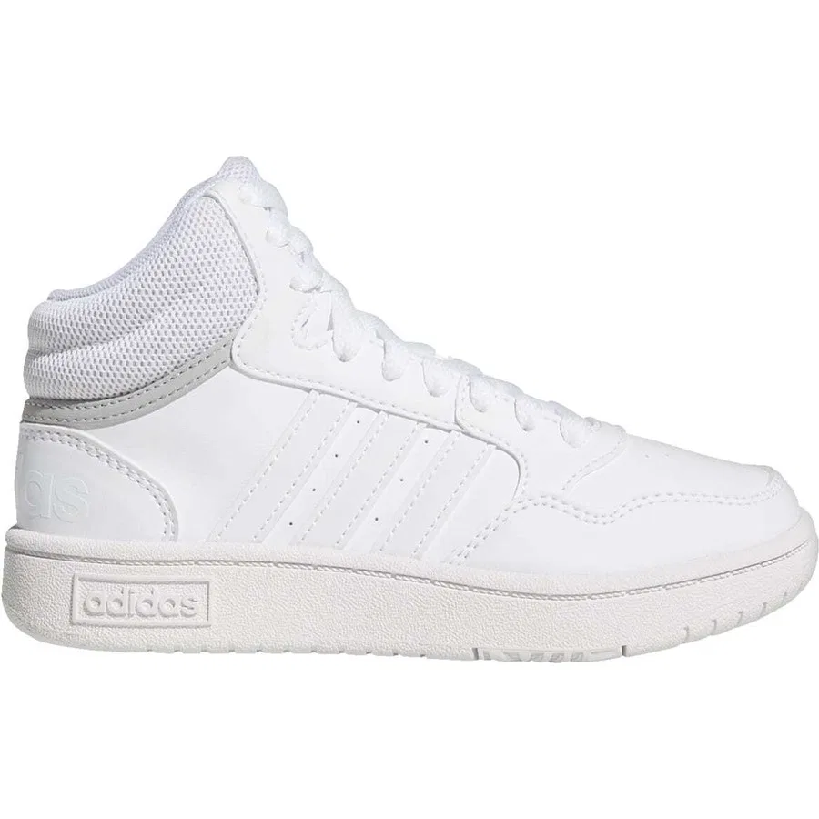 Детские кроссовки с шнуровкой HOOPS 3.0 MID K adidas, Бело-серый — фото 2