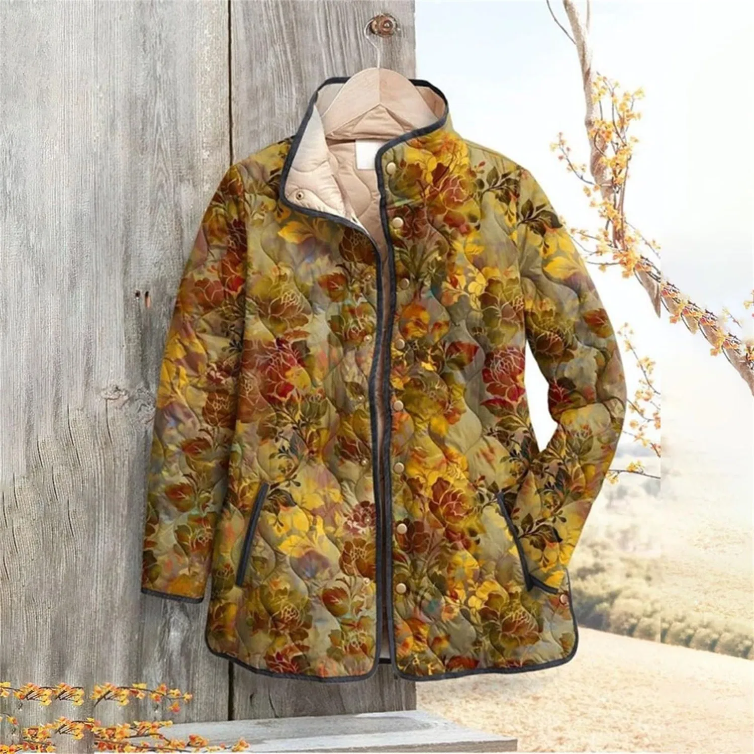 Женская куртка с принтом Oversized Pullover, Giallo — фото 2