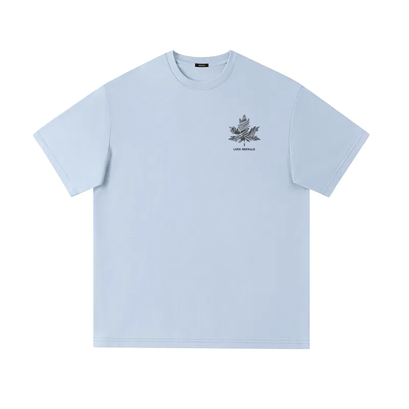 Детская футболка с принтом Ma Lucky Maple Leaf Chest Logo MINISO, Glacier Blue
