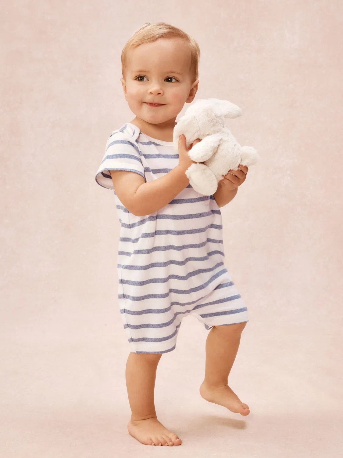 Комбинезон с полосками и вышивкой якоря The White Company, синий — фото 2