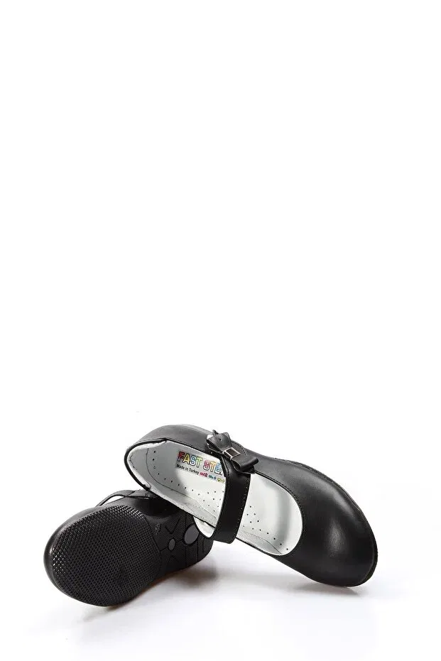 Детские балетки для девочек кожаные Generic Brands, Black — фото 3