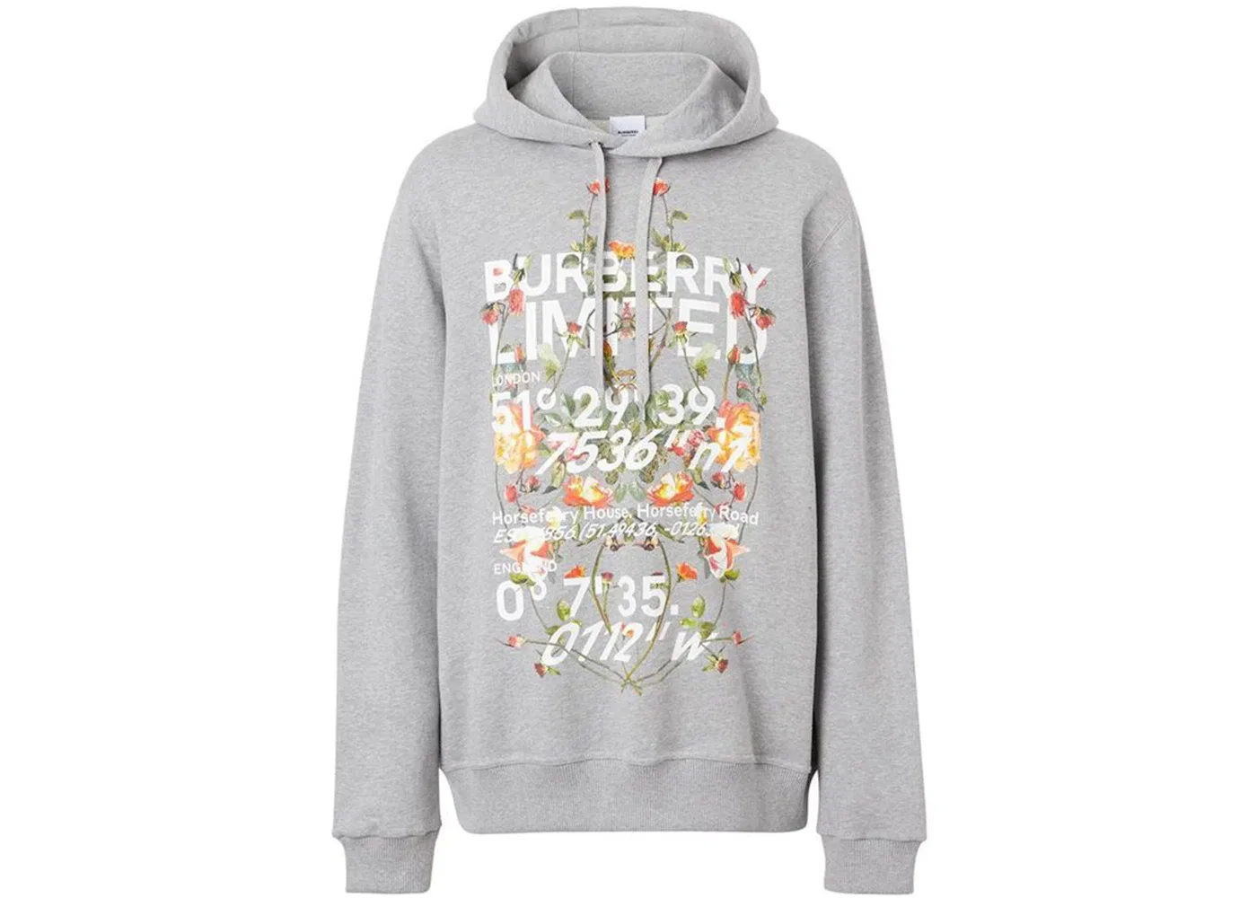 Мужская худи с принтом Burberry, Grey/Melange
