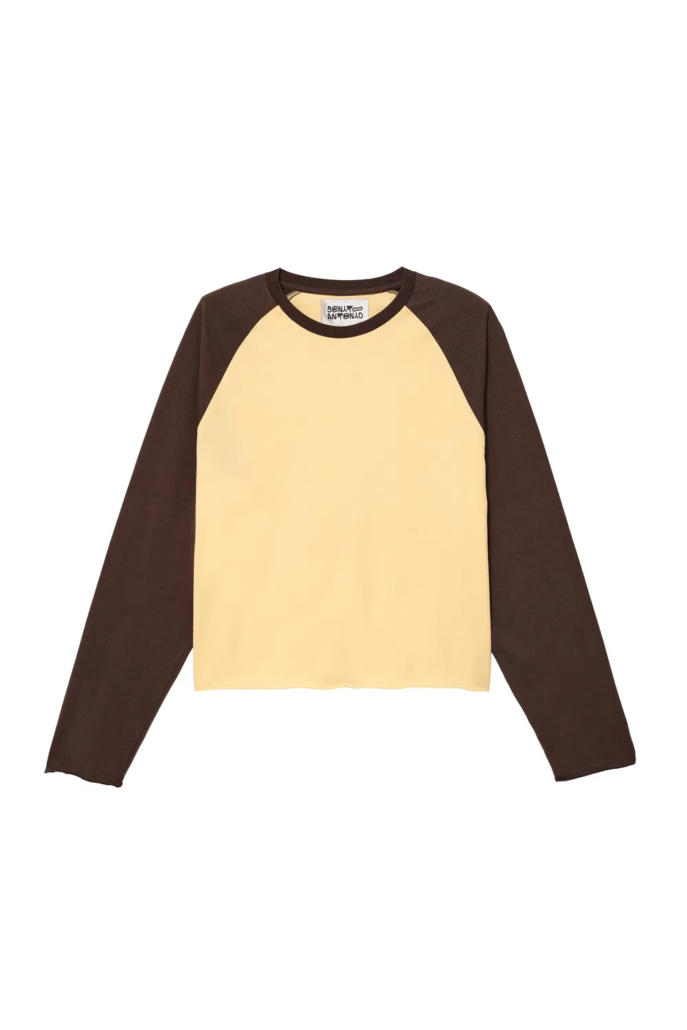 Укороченная футболка с цветовыми блоками ZARA, Khaki — фото 3