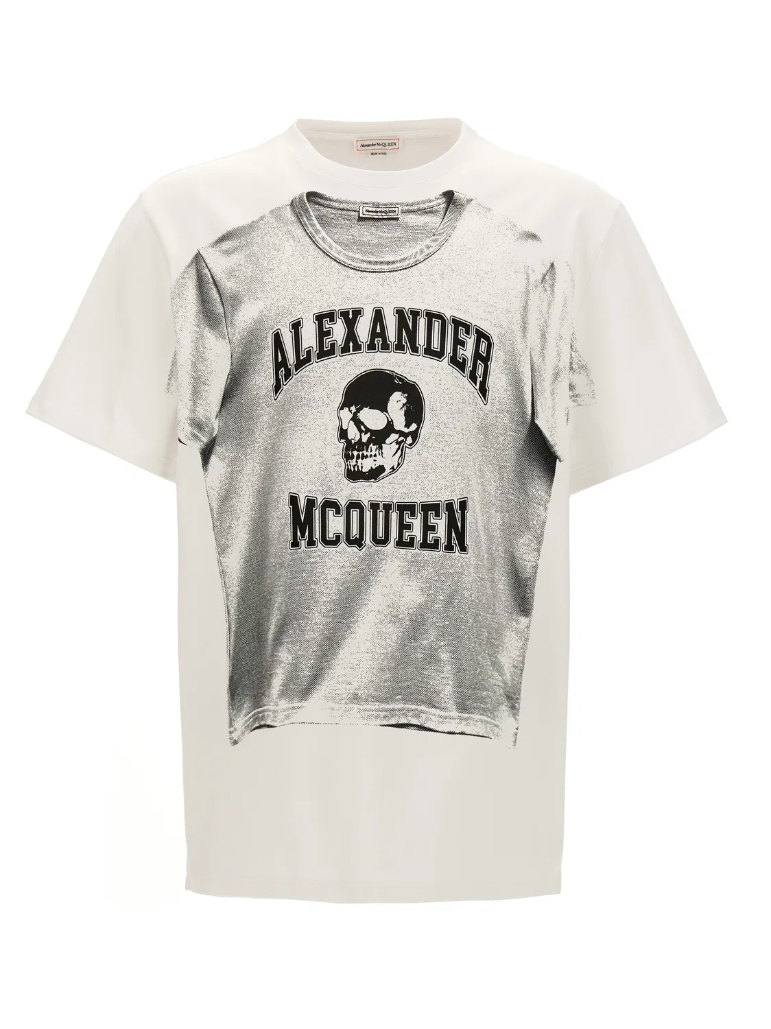 Мужская футболка с принтом Bicolor Cotton T-Shirt Alexander McQueen, Bicolor