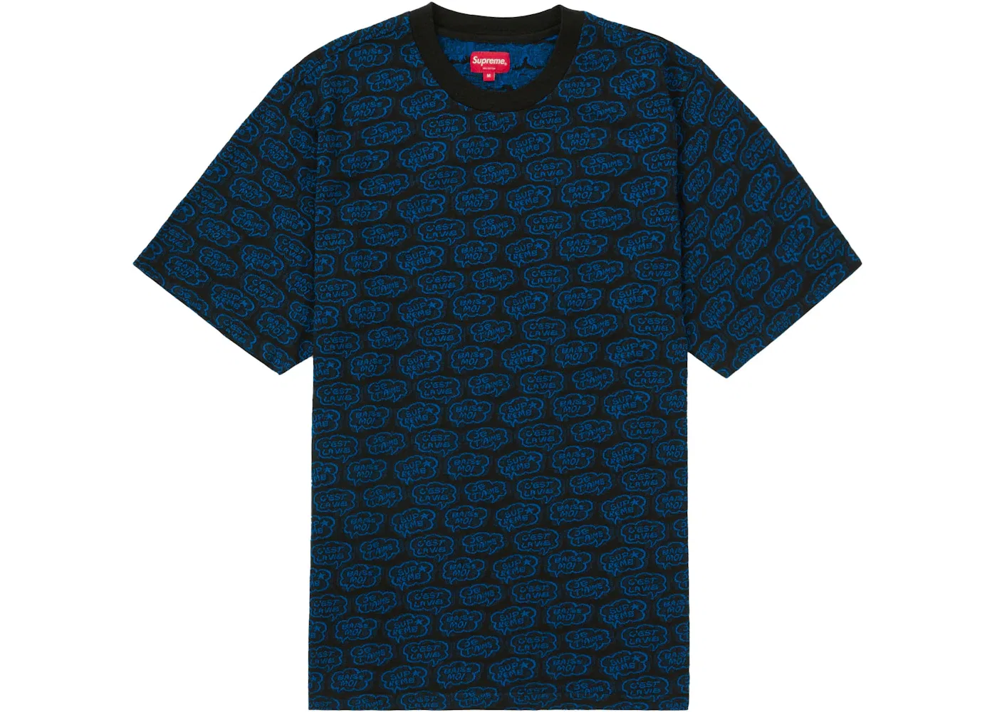 Мужская футболка с принтом Supreme Word Bubble Jacquard S/S Top, Black