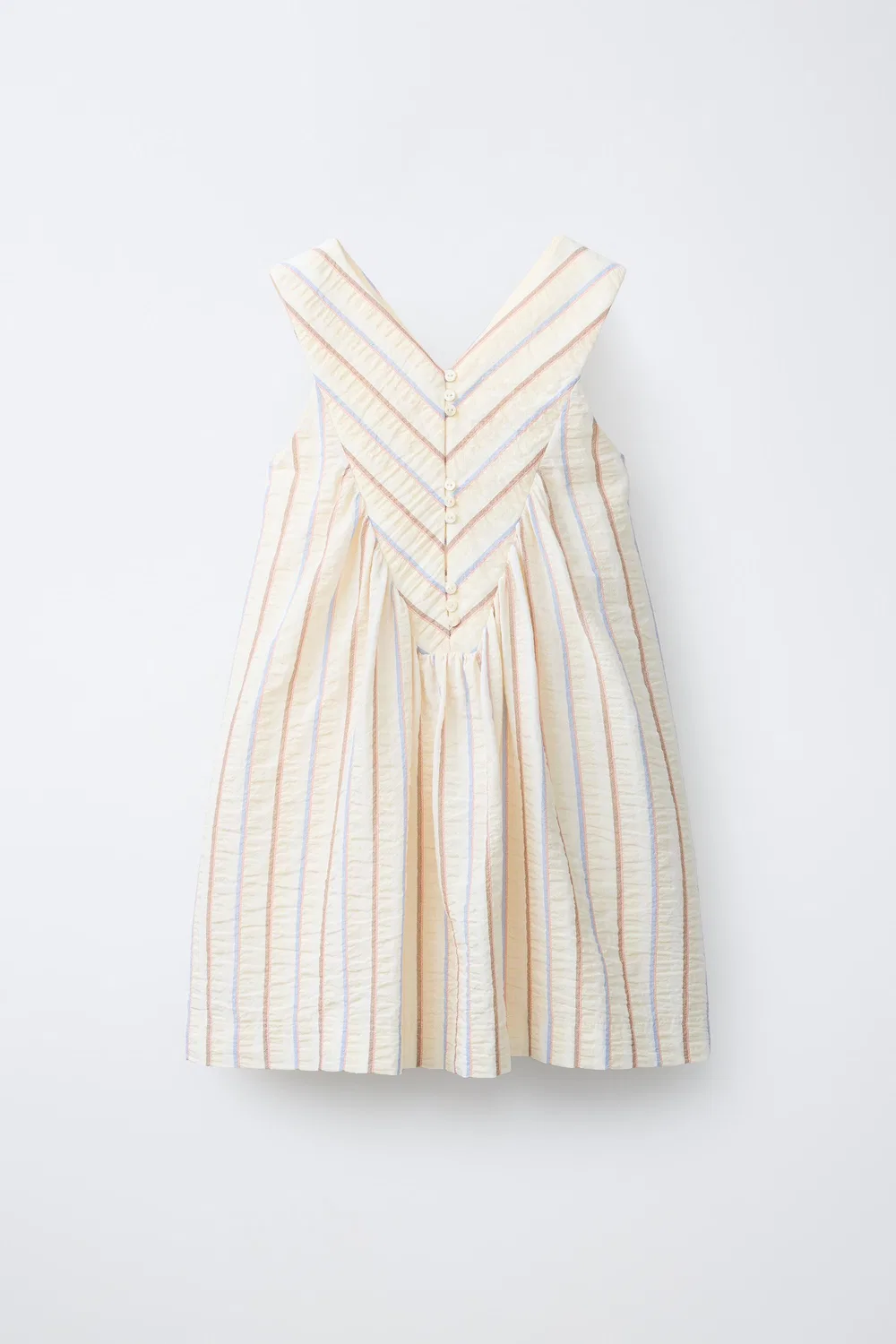 ПЛАТЬЕ В ПОЛОСКУ ZARA, Ecru/Blue