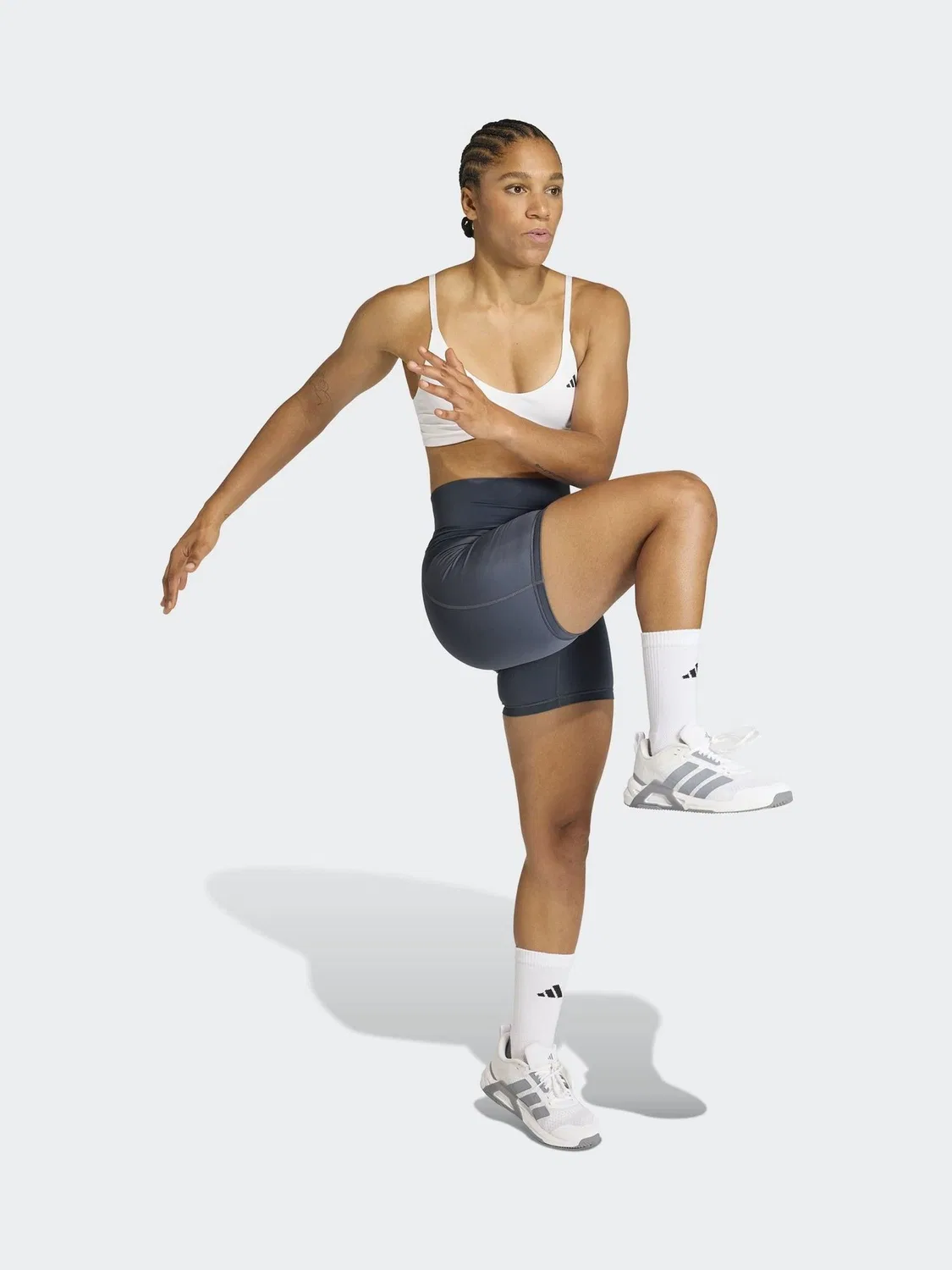 Леггинсы Optime Essentials Workout adidas, серый — фото 4
