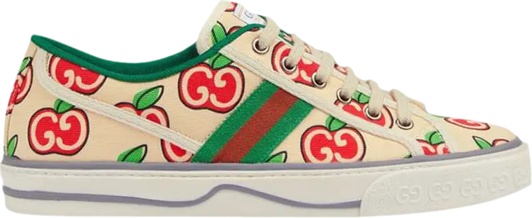 Кроссовки Gucci Wmns Tennis 1977 GG Apple Print, белый