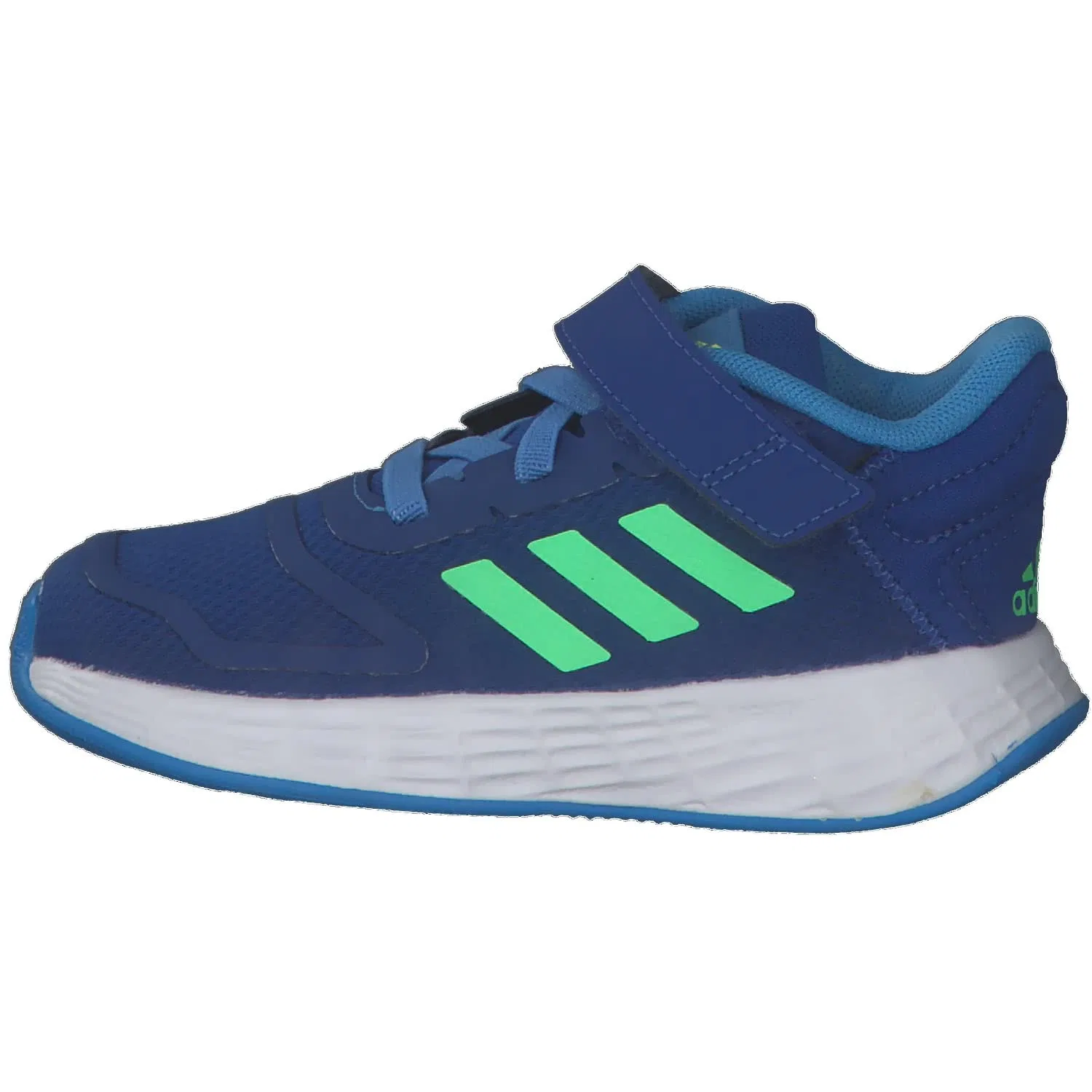 Детские кроссовки для мальчиков с шнуровкой Duramo 10 El I Adidas, Royal Blue Beam Green Pulse Blue — фото 2