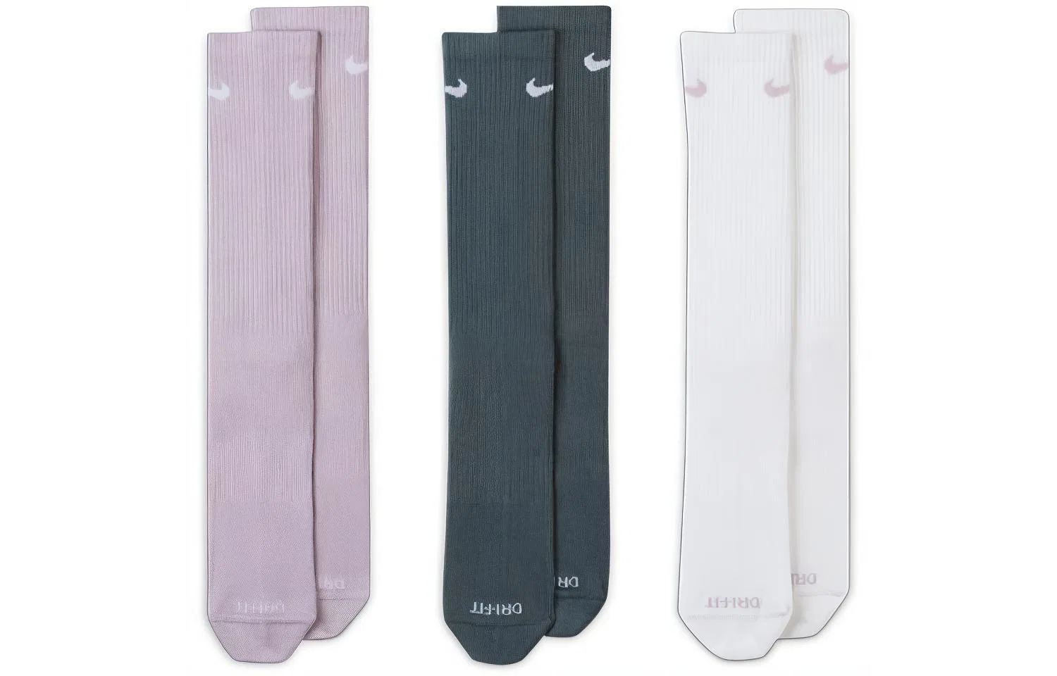 Мужские носки с длинным голенищем, комплект из 3 пар, Nike, Ice Lilac Purple/Gray Blue/White