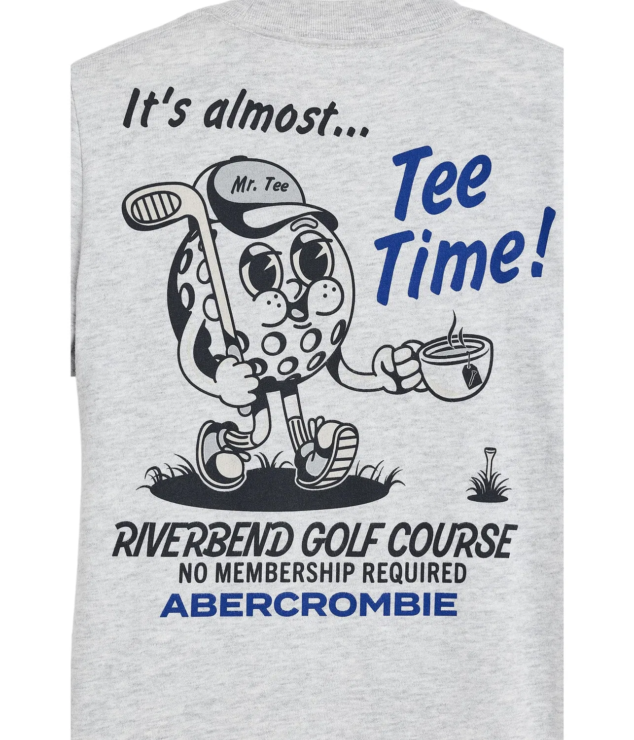 Футболка Tee Time Tee (для больших детей) Abercrombie Kids, ANF Light Grey Heather — фото 3