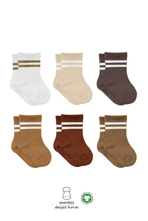 Детские носки для девочек хлопковые 6 шт Bistyle, Brown