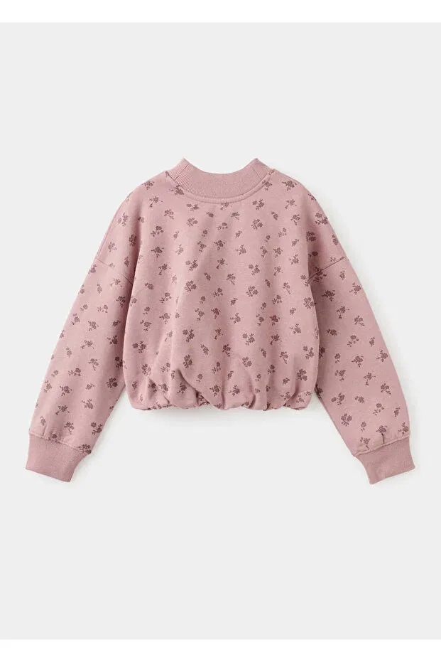 Детские свитшот для девочек с принтом Mango Kids, Pink — фото 4