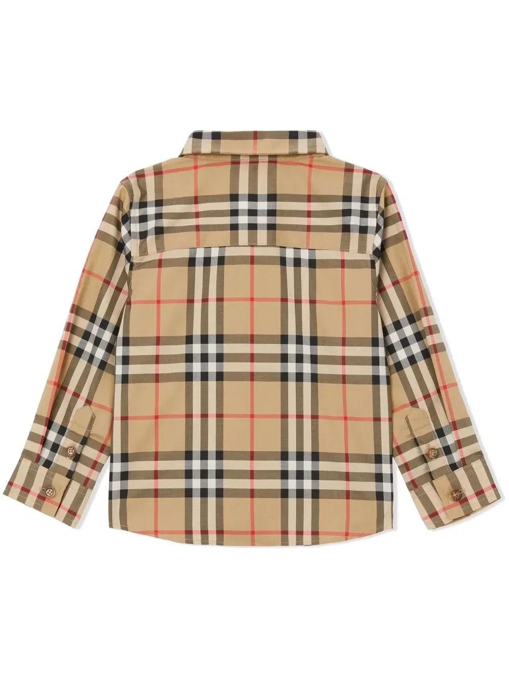 Рубашка в клетку Vintage Check с длинными рукавами Burberry Kids, бежевый — фото 3