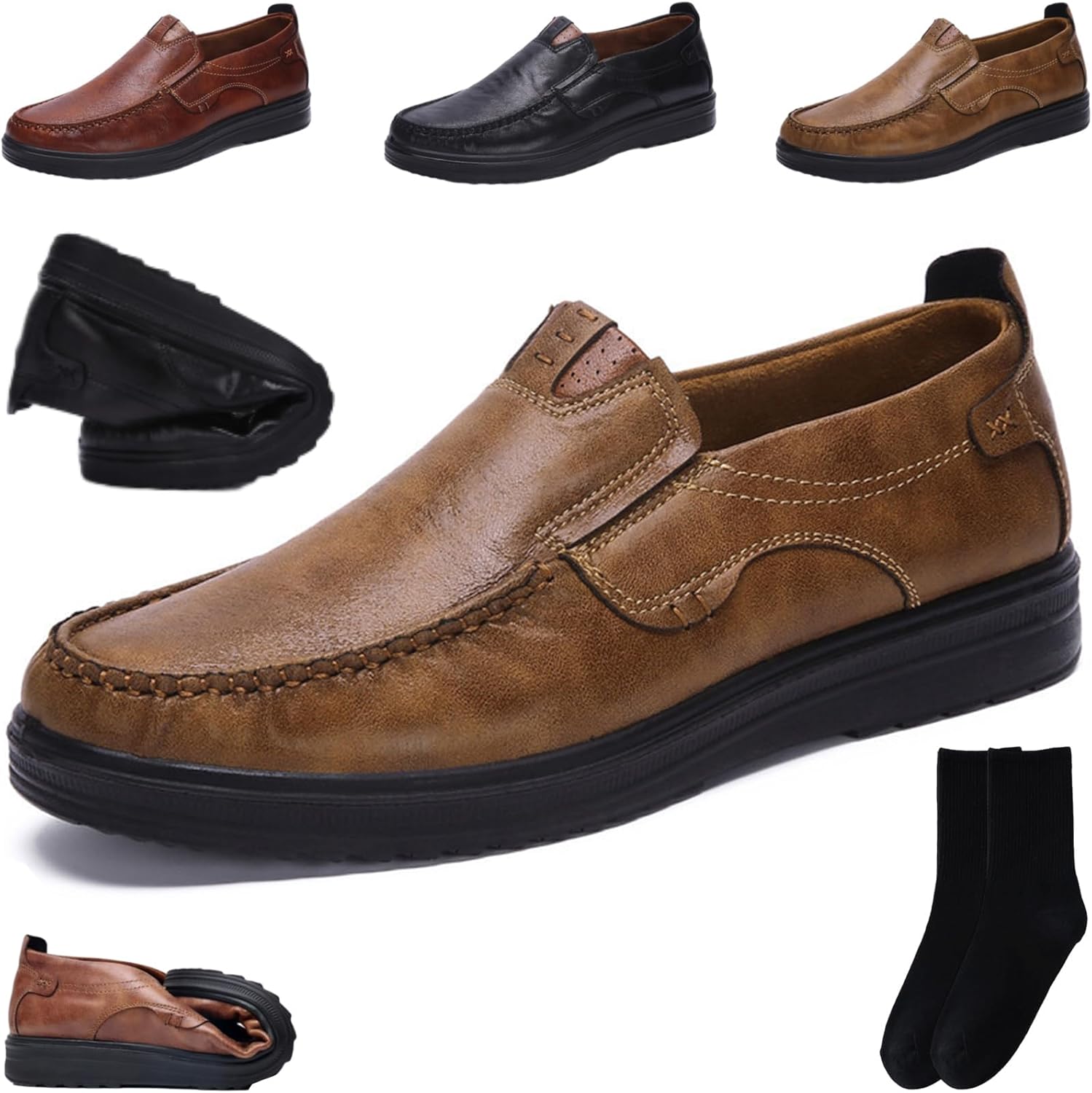 

Кожаные ортопедические туфли для мужчин Xylawave, хаки