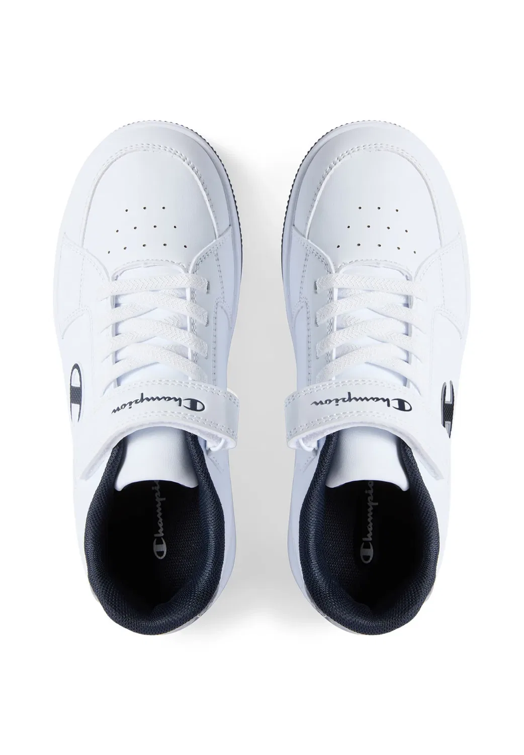 Rd18 линзовидные b ps низкие баскетбольные кроссовки Champion, White And Navy Blue — фото 3