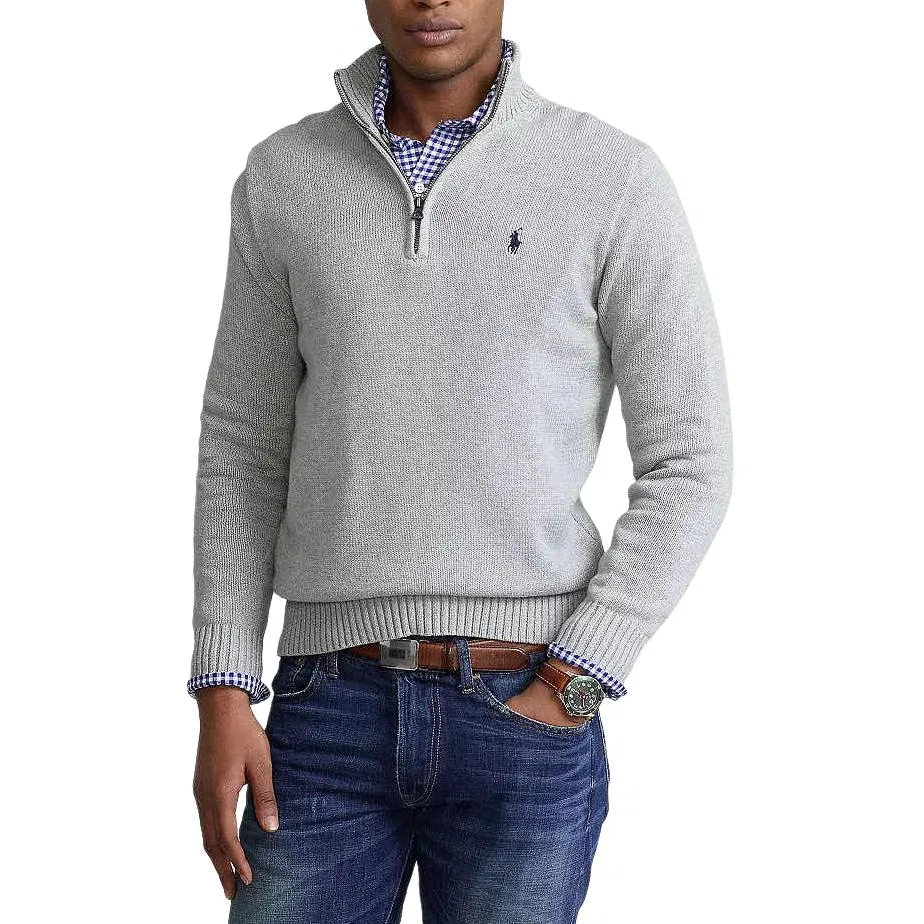 Мужской свитер с длинным рукавом SS23 Sweater Standard Polo Ralph Lauren, Heather Gray — фото 4