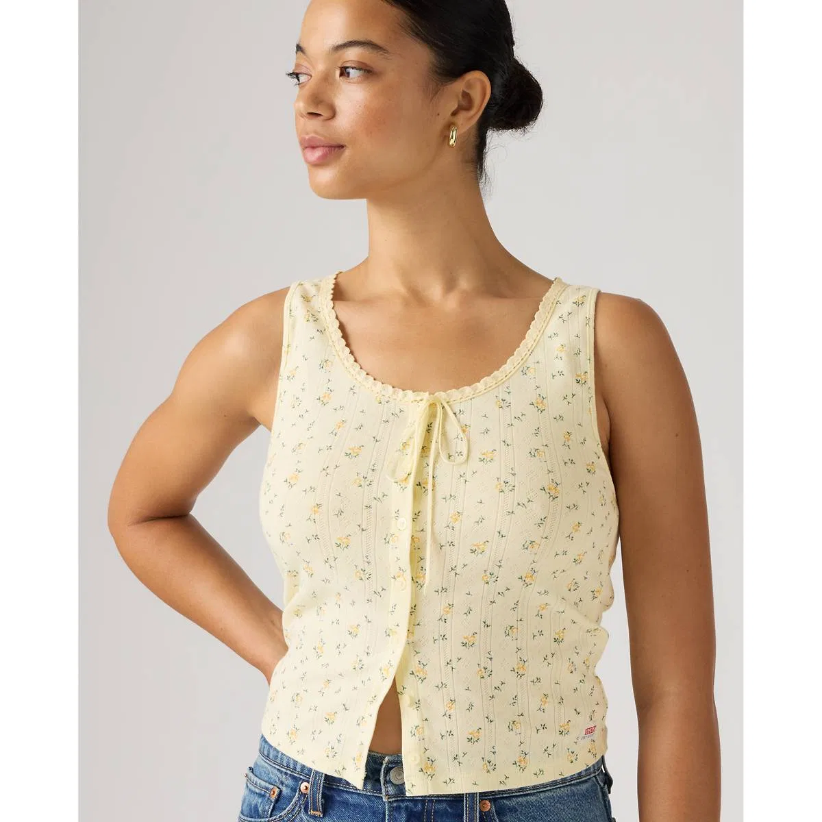 Топ из кружева с ажурной отделкой из сухих материалов Levi's, Isabel Floral Pear Sorbet - Multi-Color