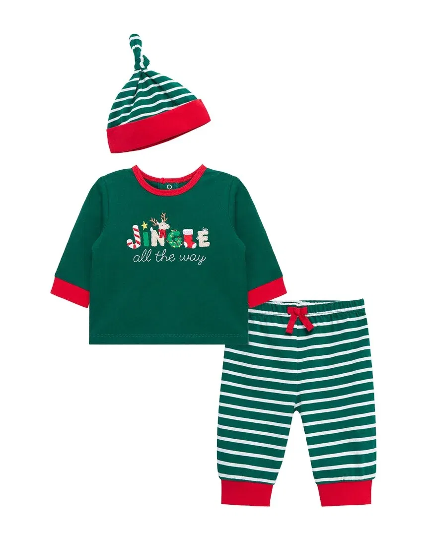 Детский комплект из футера Little Me Jingle Jogger Set, зеленый