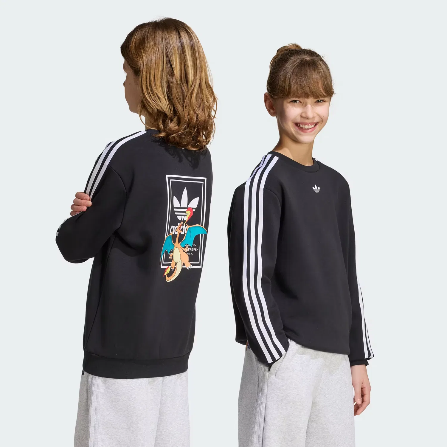 Детский свитшот свободного кроя Pokémon Loose Crew Adidas Originals, черный