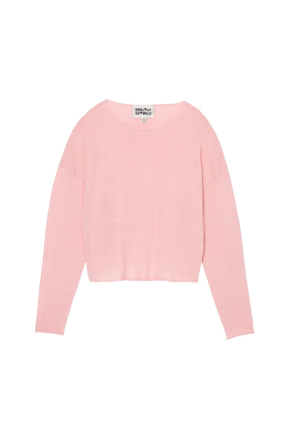 Укороченный свитер из льна и шерсти ZARA, Pink — фото 3