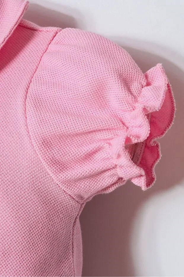 Детский комбинезон для девочек с коротким рукавом U.S. Polo Assn., Pink — фото 3
