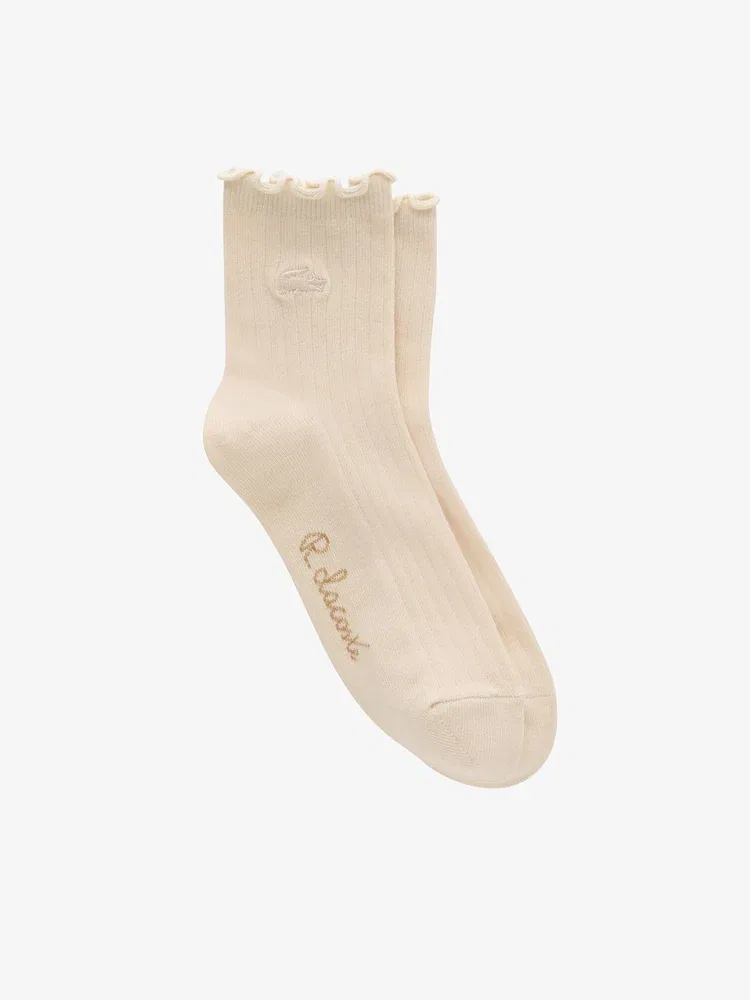 Носки женские LACOSTE кружевные, Ivory