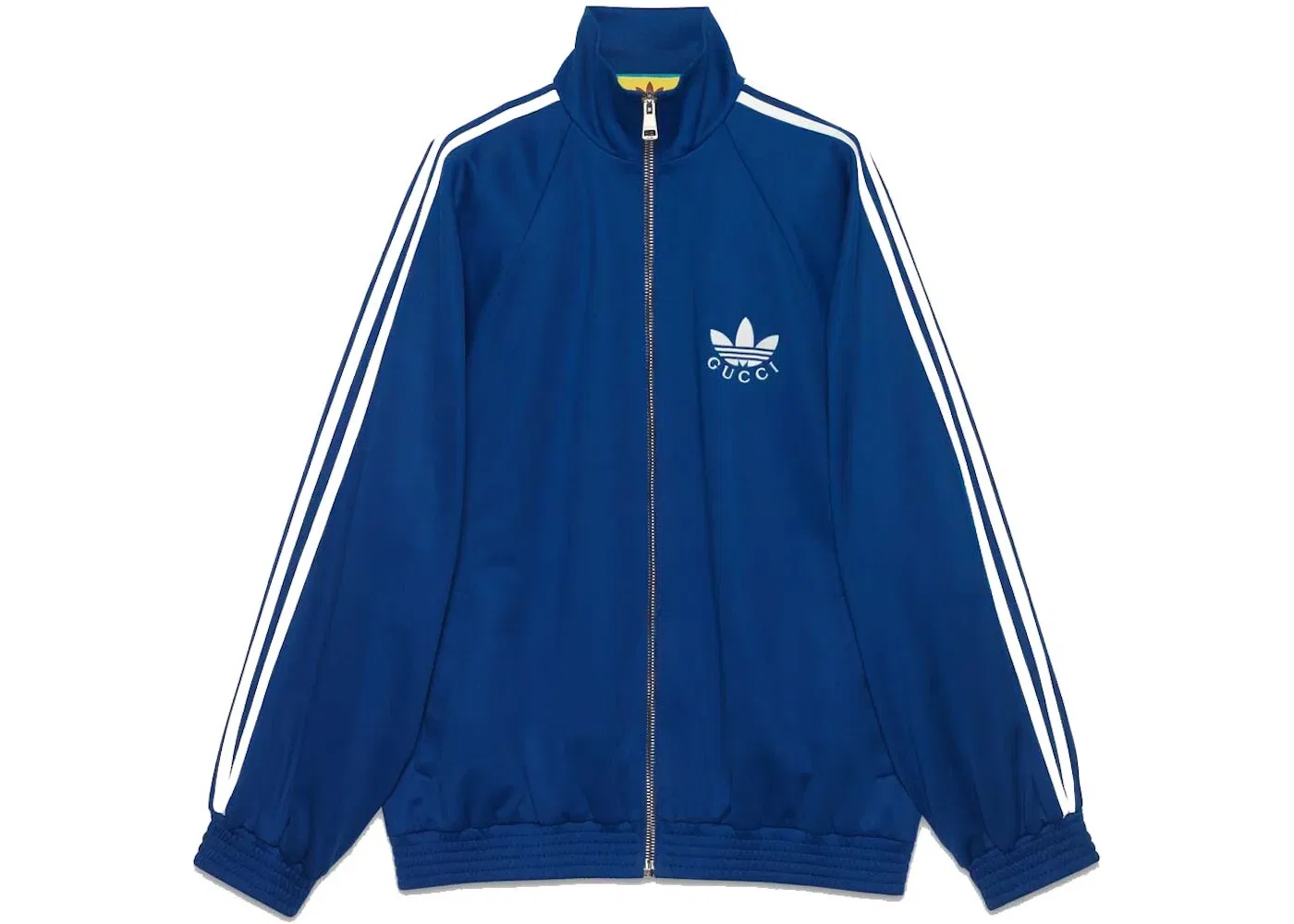 Женская куртка на молнии с логотипом Gucci x Adidas Cotton Jersey Zip Jacket Blue