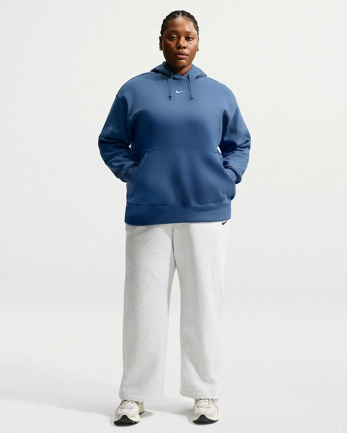 Женский оверсайз худи (большой размер) Nike Sportswear Phoenix Fleece, Mystic Navy/Sail — фото 4