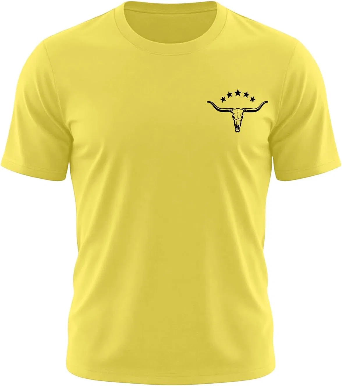 Мужская футболка с черепом коровы, Short Sleeve Shirt, Yellow — фото 4