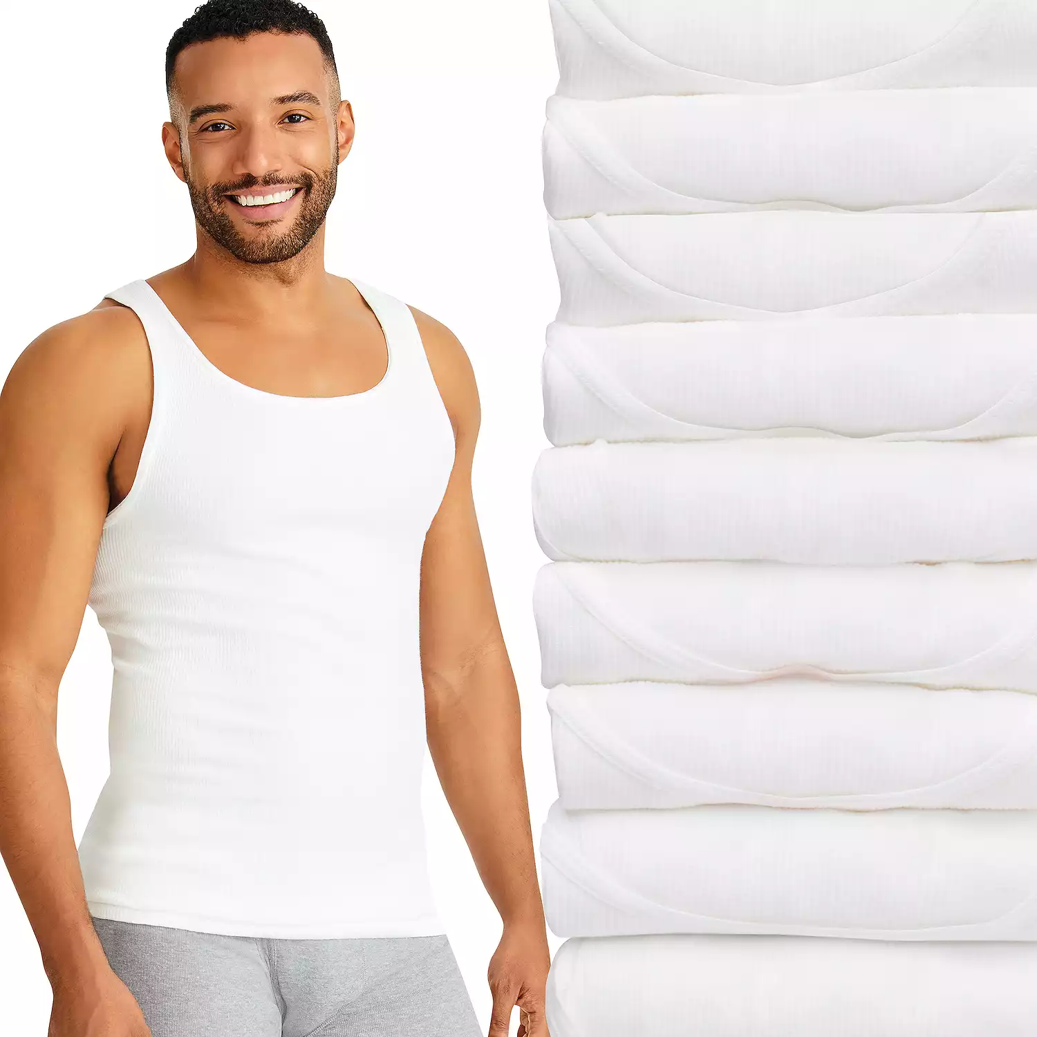 

Набор маек Men's Hanes Ultimate, 9 предметов, белый