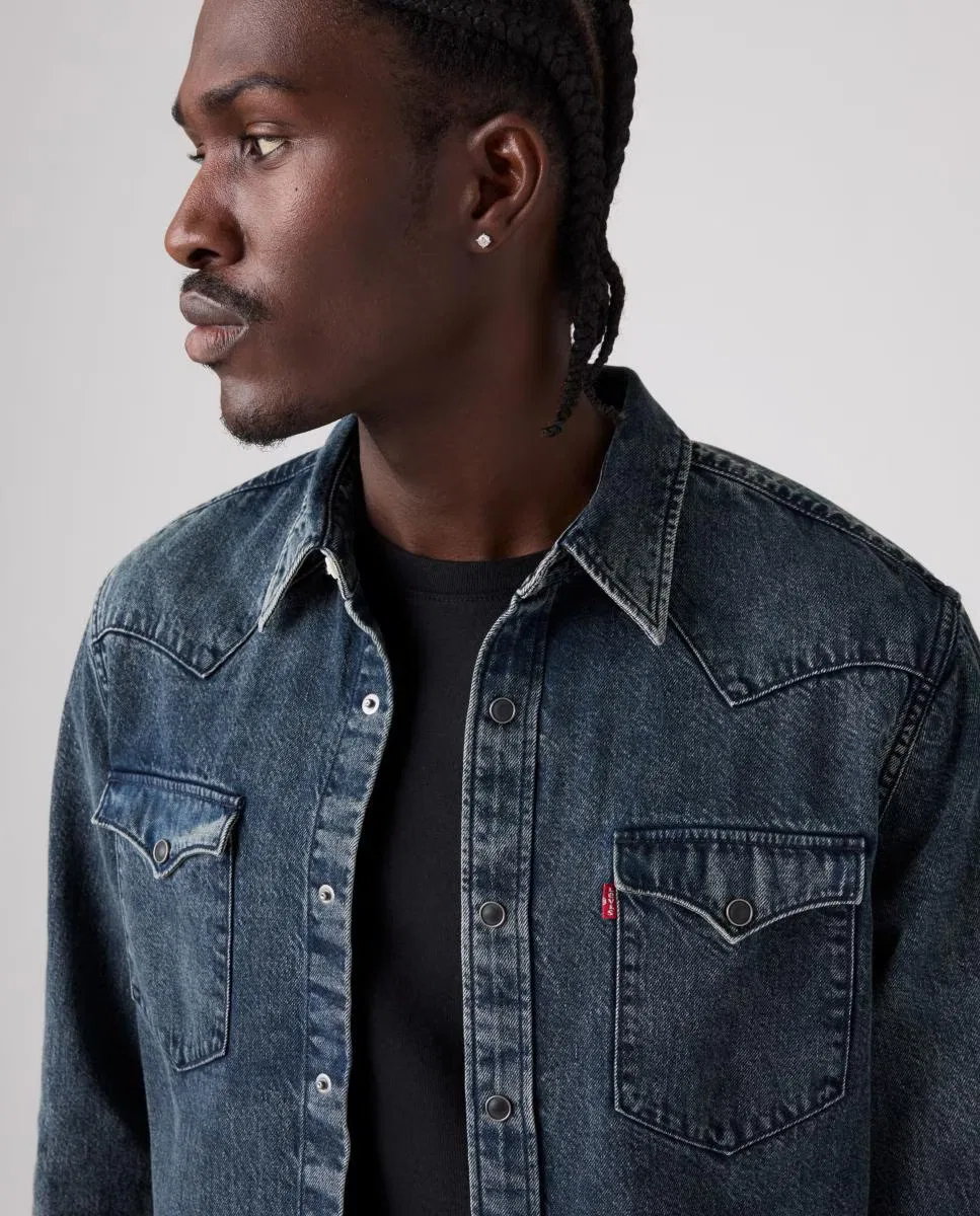 Мужская рубашка с длинным рукавом, Vaquera, Levi's, темно-синий — фото 3