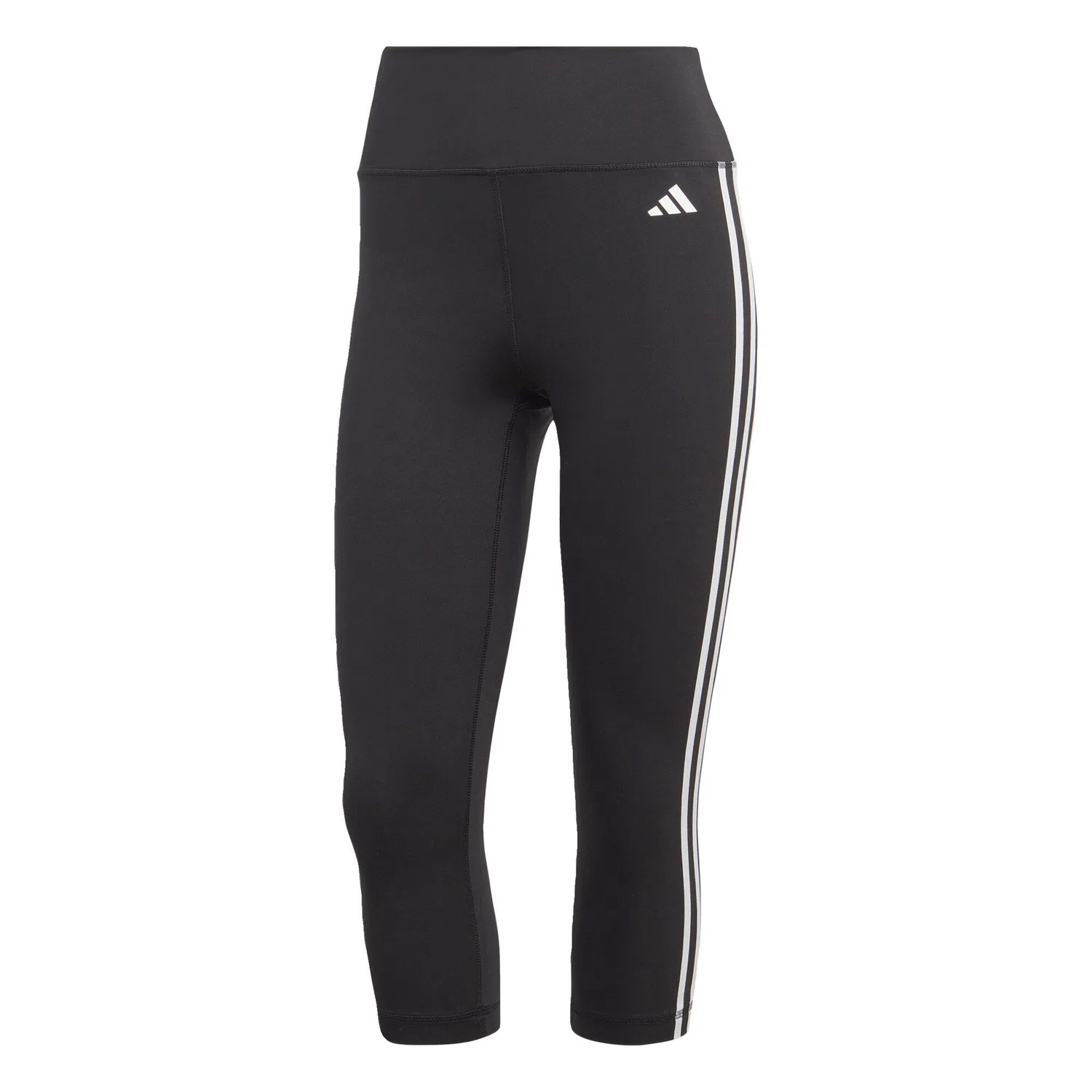 Женские леггинсы с высоким поясом Train Essentials 3-Streifen High-Waisted 3/4-Leggings Adidas, Schwarz — фото 2