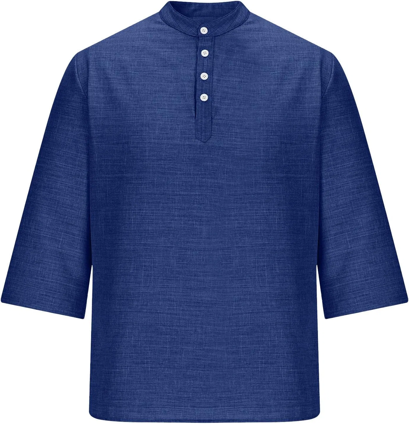 Мужская футболка с текстурой Henley, Dark Blue — фото 4