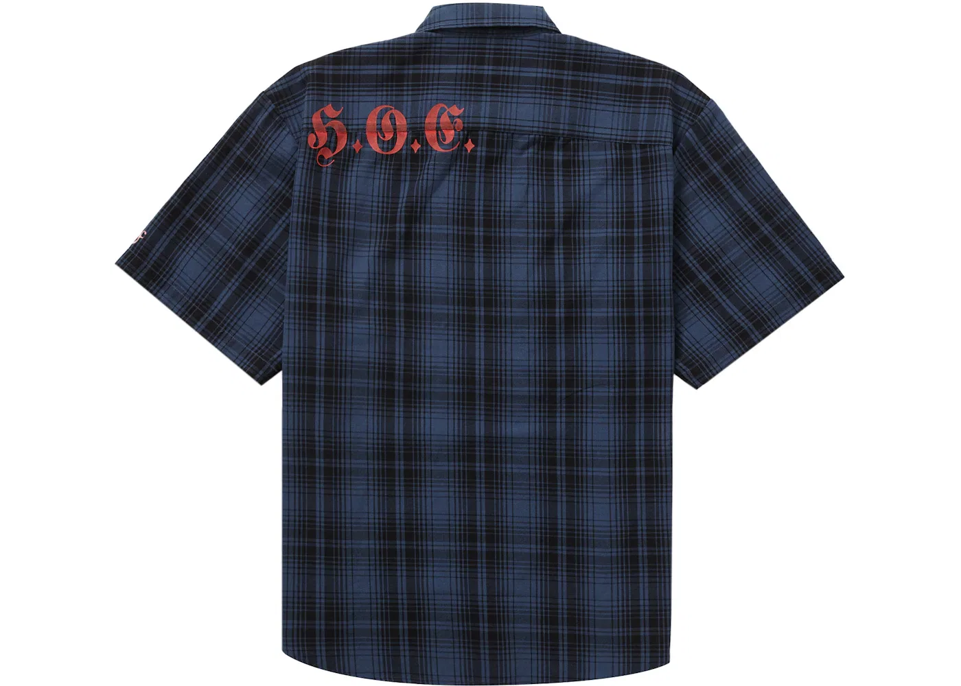 Мужская рубашка с принтом Supreme Bernadette Corporation, Navy Plaid — фото 2