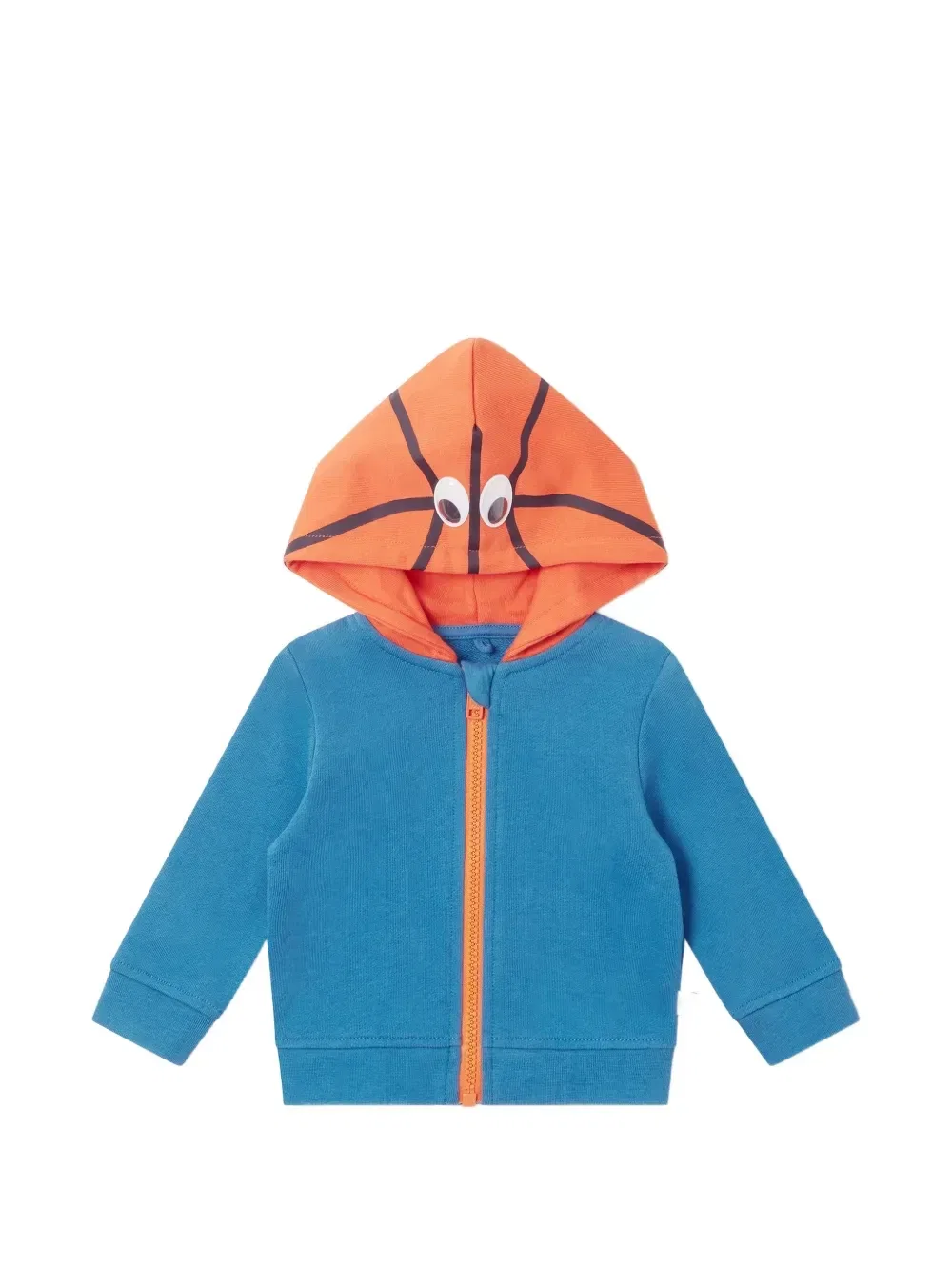 Толстовка на молнии с принтом баскетбольного мяча Stella McCartney Kids, синий