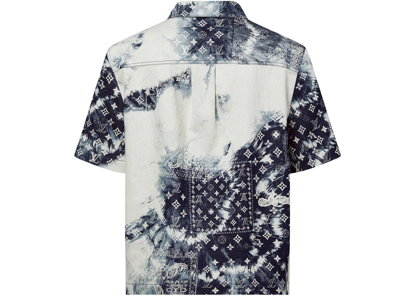 Мужская рубашка с принтом Shirt Louis Vuitton, Indigo White — фото 2