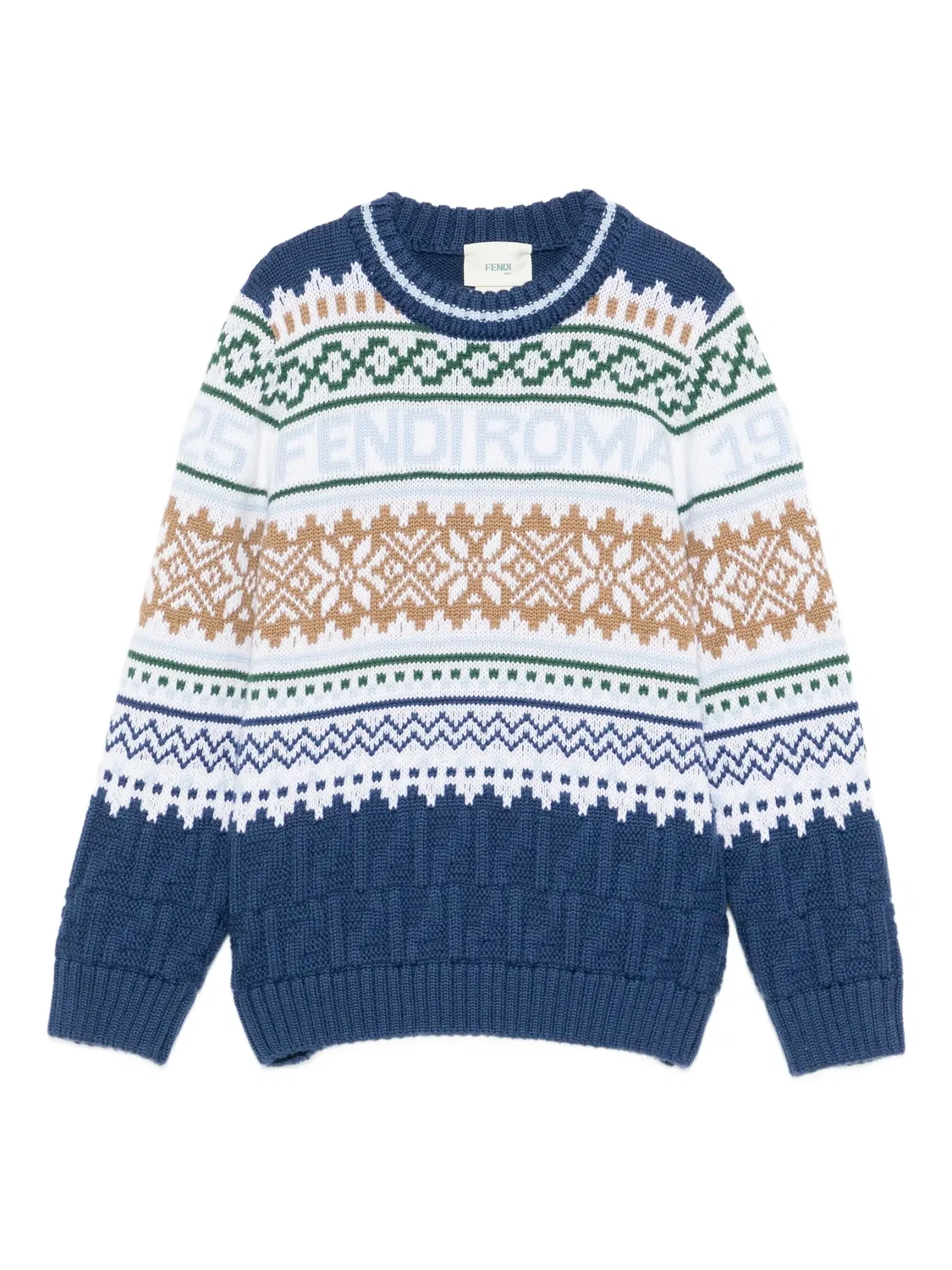 Свитер с логотипом Fairisle FENDI, синий