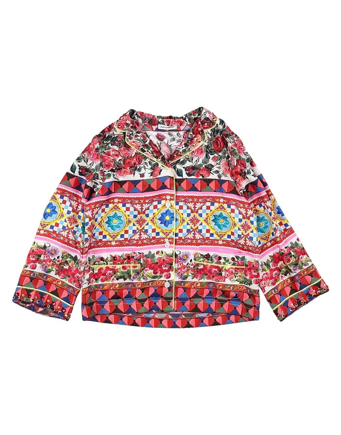 Шелковая рубашка с принтом Dolce&Gabbana, красный