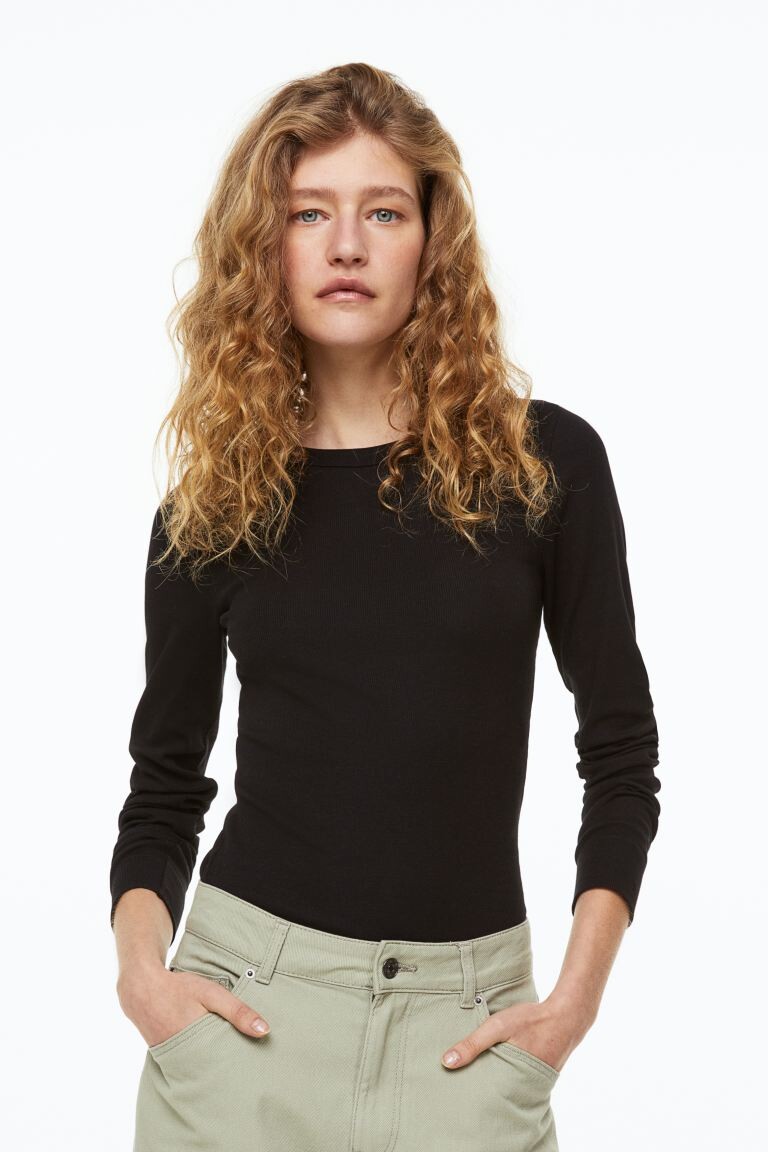 

Верх из смесового модала H&M, черный