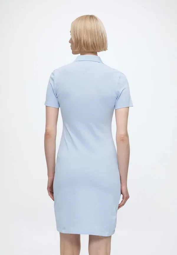 Платье-поло хлопковое Pique polo - t-shirt dress Tommy Hilfiger, Breezy Blue, синий — фото 3