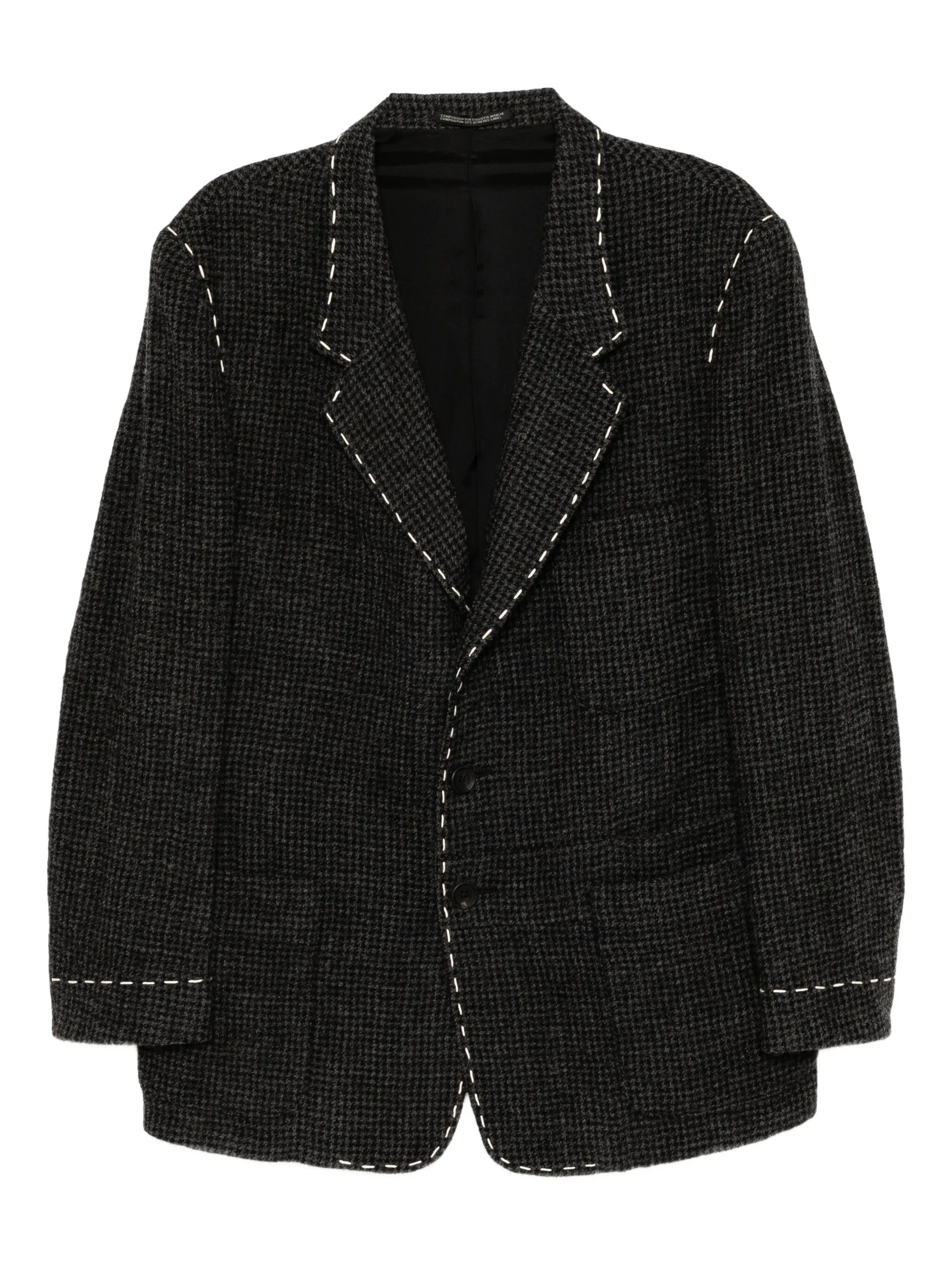 

Шерстяной пиджак с декоративной строчкой Y'S, серый