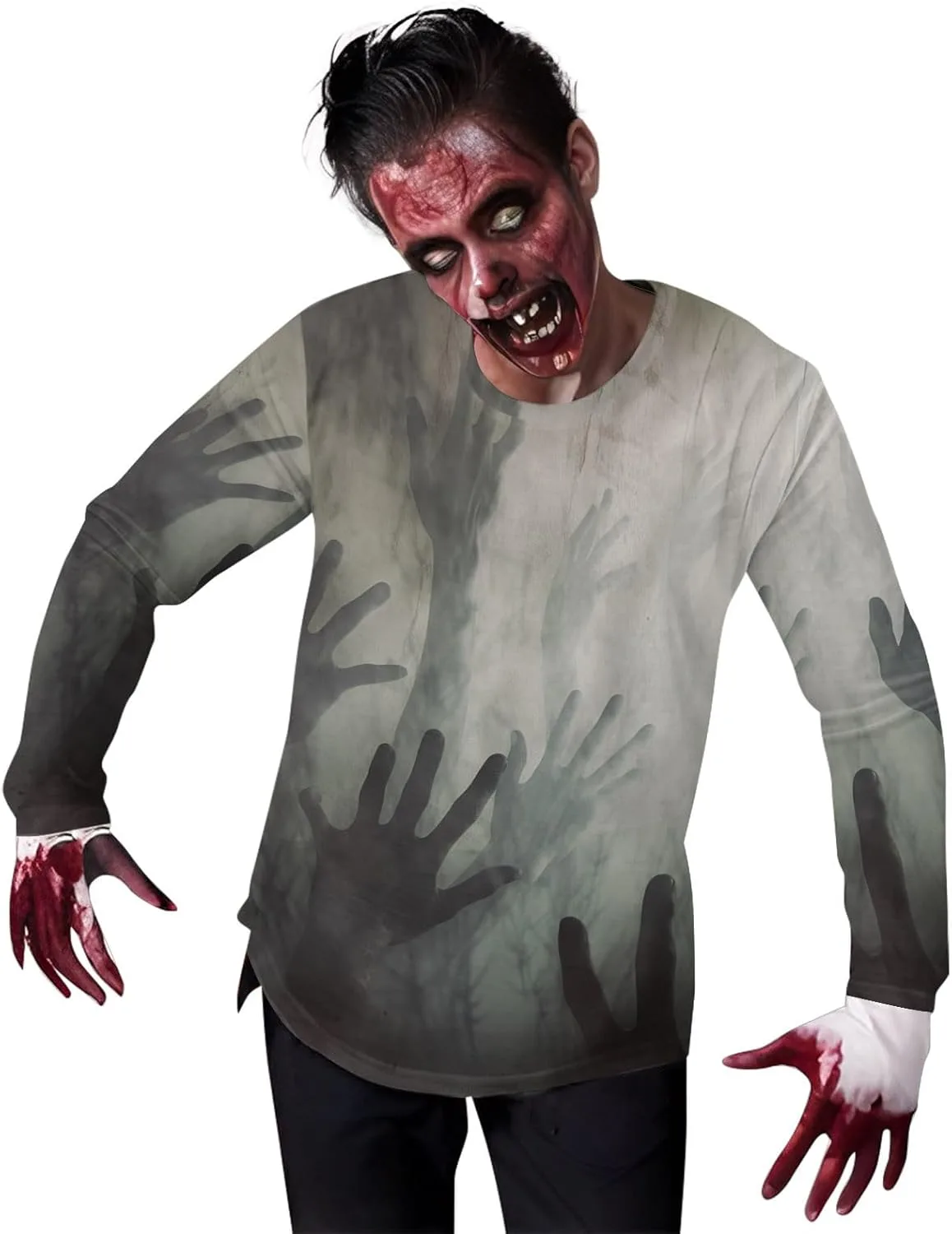 

Мужская футболка с принтом на Хэллоуин, длинный рукав